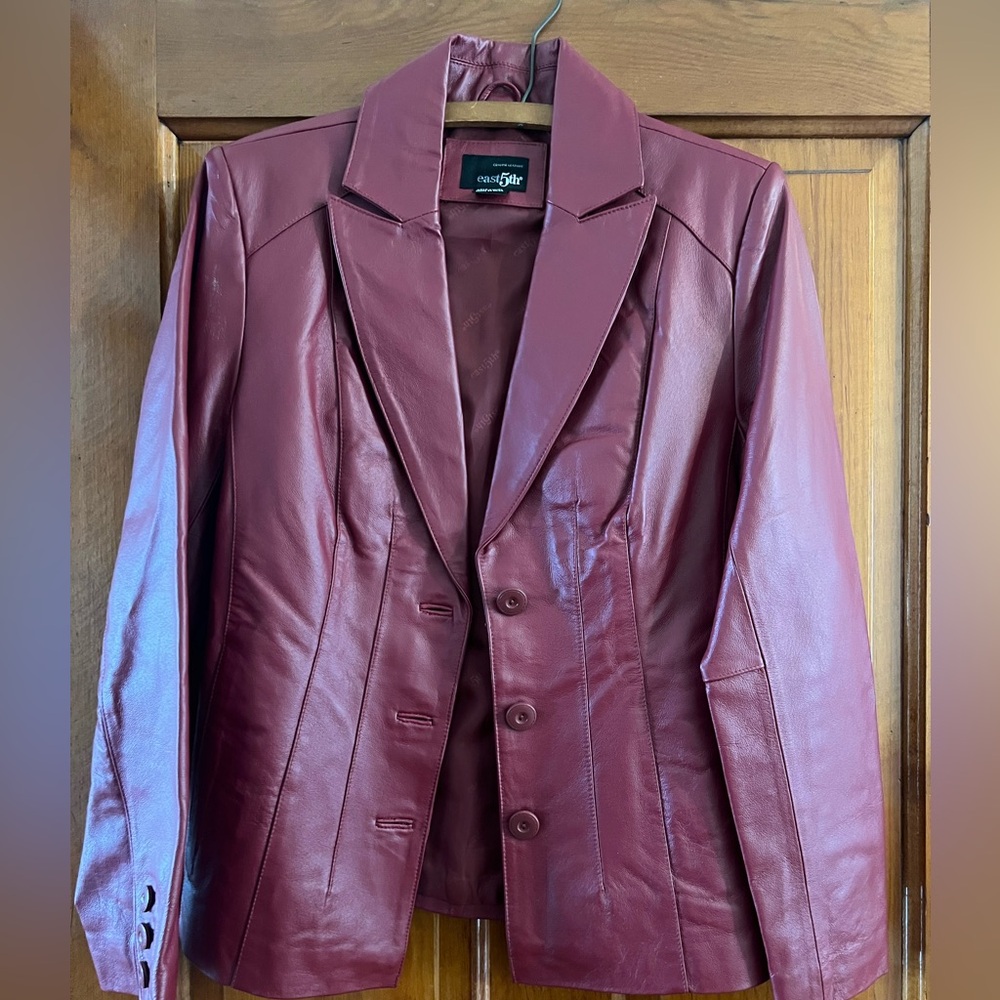 Maroon leather jacket